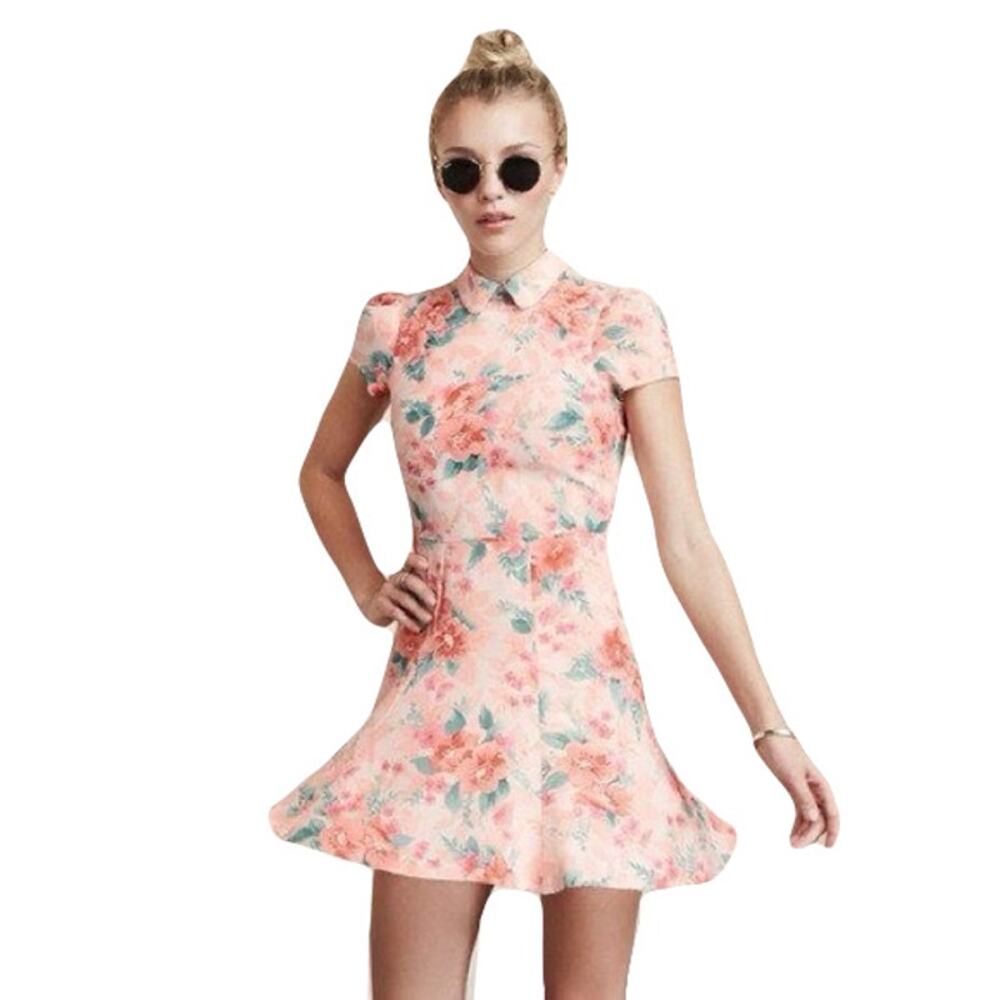 Nwot REFORMATION Mini Fit&Flare Dress 2P Wednesday Rockabilly Twee Preppy Collar